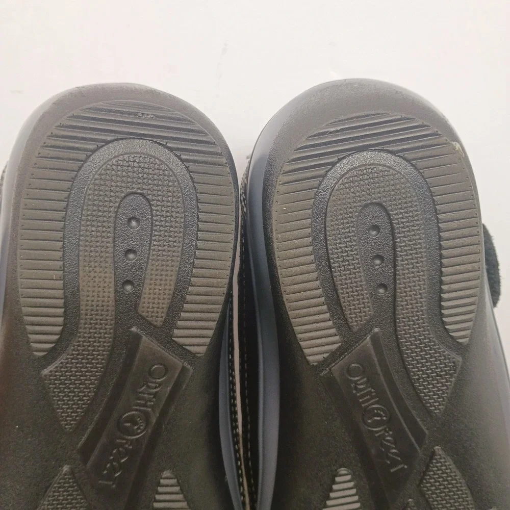 Orthofeet Breeze 835 Shoes Women's 8 EE 2E Wide Black Leather Walking Sneakers